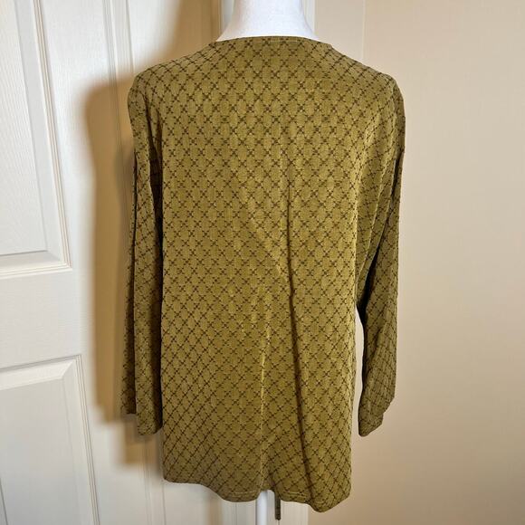 David Dart Vintage Tencel Blend Dragonfly Button Shirt Green Tunic Nature Medium - Picture 5 of 9